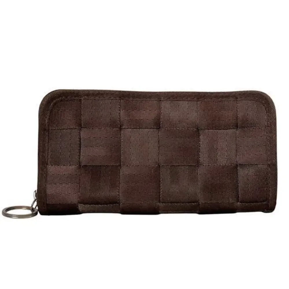 Harveys Seatbelt Bag Brown Zip-Around Long Wallet Clutch Handbag Evening Purse